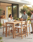 Pearl Teak Patio Counter Height Dining Set 7PC