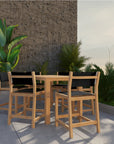 Pearl Teak Patio Counter Height Dining Set 7PC-Outdoor Dining Sets-HiTeak-Black-LOOMLAN
