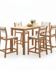 Pearl Teak Patio Counter Height Dining Set 7PC