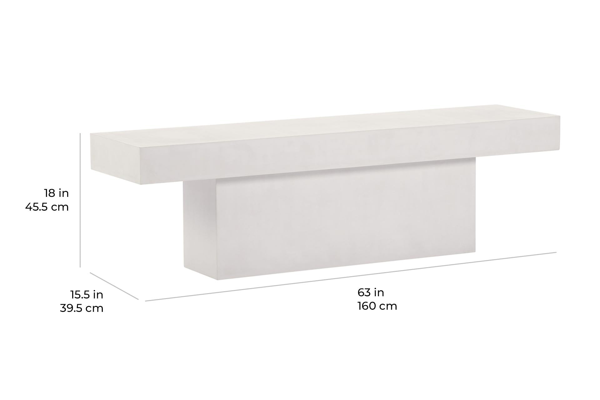 Perpetual T-Bench – Ivory White Outdoor Bench