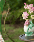 Pink Rose Design Ceramic Outdoor Vase