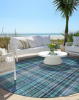 Addison Rugs Plaid Teal Washable Indoor-Outdoor Rug