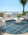 Addison Rugs Plaid Teal Washable Indoor-Outdoor Rug