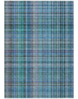 Addison Rugs Plaid Teal Washable Indoor-Outdoor Rug