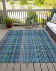 Addison Rugs Plaid Teal Washable Indoor-Outdoor Rug