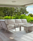 Castelle Prism Sectional Sofa With Firepit Table Set 6PC