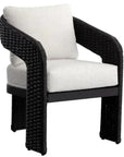 Pylos Fabric Outdoor Dining Armchair-Outdoor Dining Chairs-SUNPAN-Black - Louis Cream-LOOMLAN