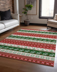 Addison Rugs Quaara Red Washable Indoor-Outdoor Rug
