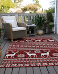 Addison Rugs Quaas Red Washable Indoor-Outdoor Rug