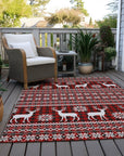 Addison Rugs Quaas Red Washable Indoor-Outdoor Rug