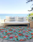 Addison Rugs Quaius Teal Washable Indoor-Outdoor Rug