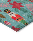 Addison Rugs Quaius Teal Washable Indoor-Outdoor Rug