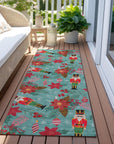 Addison Rugs Quaius Teal Washable Indoor-Outdoor Rug