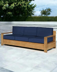 HiTeak Qube Teak Deep Outdoor Couch Sunbrella Cushions