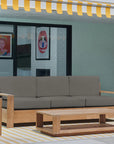 HiTeak Qube Teak Deep Outdoor Couch Sunbrella Cushions