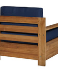 HiTeak Qube Teak Outdoor Club Chair Sunbrella Cushion