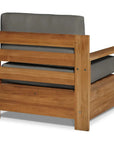 HiTeak Qube Teak Outdoor Club Chair Sunbrella Cushion