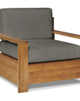 HiTeak Qube Teak Outdoor Club Chair Sunbrella Cushion
