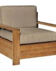 HiTeak Qube Teak Outdoor Club Chair Sunbrella Cushion