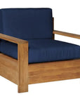 HiTeak Qube Teak Outdoor Club Chair Sunbrella Cushion