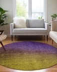Addison Rugs Quiet Current Purple Washable Indoor-Outdoor Rug