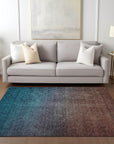 Addison Rugs Quiet Current Teal Washable Indoor-Outdoor Rug