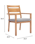 Zuo Modern Rader Olefin Fabric Outdoor Dining Chair 2PC