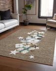 Addison Rugs Raeain Brown Washable Indoor-Outdoor Rug