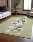 Addison Rugs Raeain Green Washable Indoor-Outdoor Rug