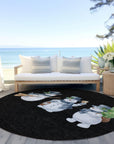 Raeanor Black Washable Indoor-Outdoor Rug