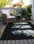 Raeanor Black Washable Indoor-Outdoor Rug