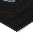 Raeanor Black Washable Indoor-Outdoor Rug