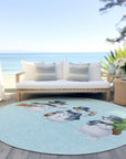 Raeanor Blue Washable Indoor-Outdoor Rug
