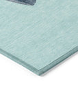 Raeanor Blue Washable Indoor-Outdoor Rug