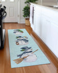 Raeanor Blue Washable Indoor-Outdoor Rug