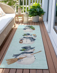 Raeanor Blue Washable Indoor-Outdoor Rug