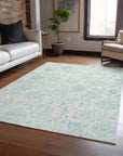 Addison Rugs Raeora Teal Washable Indoor-Outdoor Rug