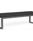 Redondo Sunbrella Outdoor Dining Bench-Outdoor Benches-Sunset West-Spectrum Carbon-LOOMLAN