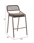 Zuo Modern Rio Olefin Fabric Outdoor Barstool 2PC