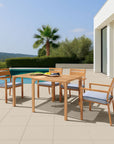 Zuo Modern Riviera Natural Wooden Extendable Outdoor Dining Table