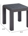 Zuo Modern Rolig Aluminum Black Outdoor Side Table