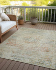 LOOMLAN Rugs Rosantha Tan Washable Indoor-Outdoor Rug