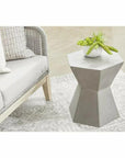 Essentials For Living Round Bento Accent Table Slate Gray Concrete