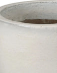 Emissary Round Distressed White Ceramic Planter