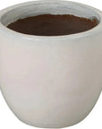 Emissary Round Distressed White Ceramic Planter