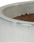 Emissary Round Distressed White Ceramic Planter