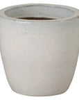 Emissary Round Distressed White Ceramic Planter