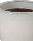 Emissary Round Distressed White Ceramic Planter