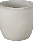 Emissary Round Distressed White Ceramic Planter