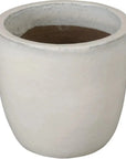 Emissary Round Distressed White Ceramic Planter